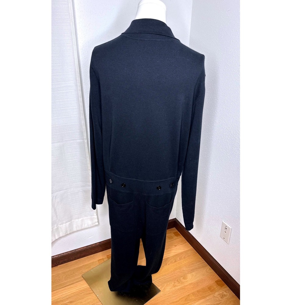 NakedCashmere Black Organic Cotton Cashmere Utility Jumpsuit L NWOT - Picture 4 of 6